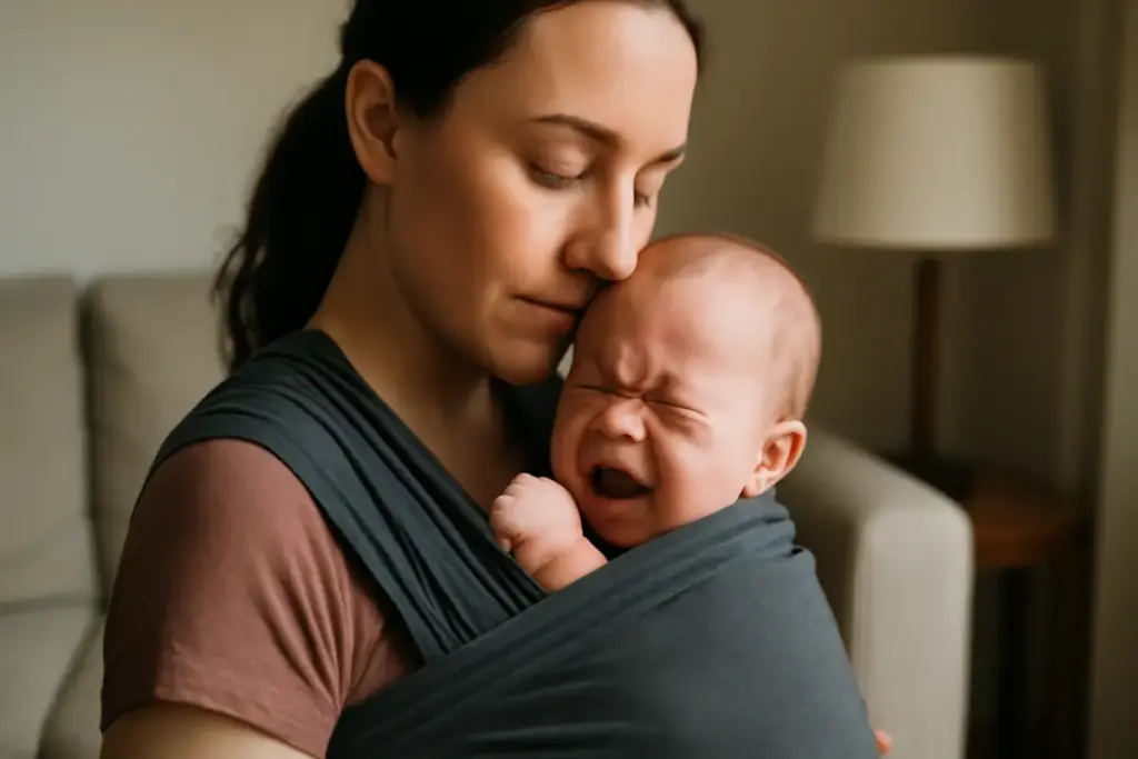 Babywearing e coliche gassose: come il portare può alleviare i fastidi più comuni nei neonati