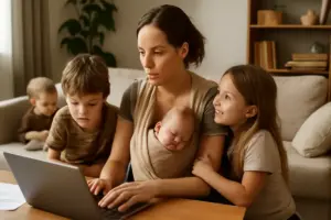 Storie di famiglie numerose e babywearing: idee per collaborare senza rinunciare al contatto con tutti i figli