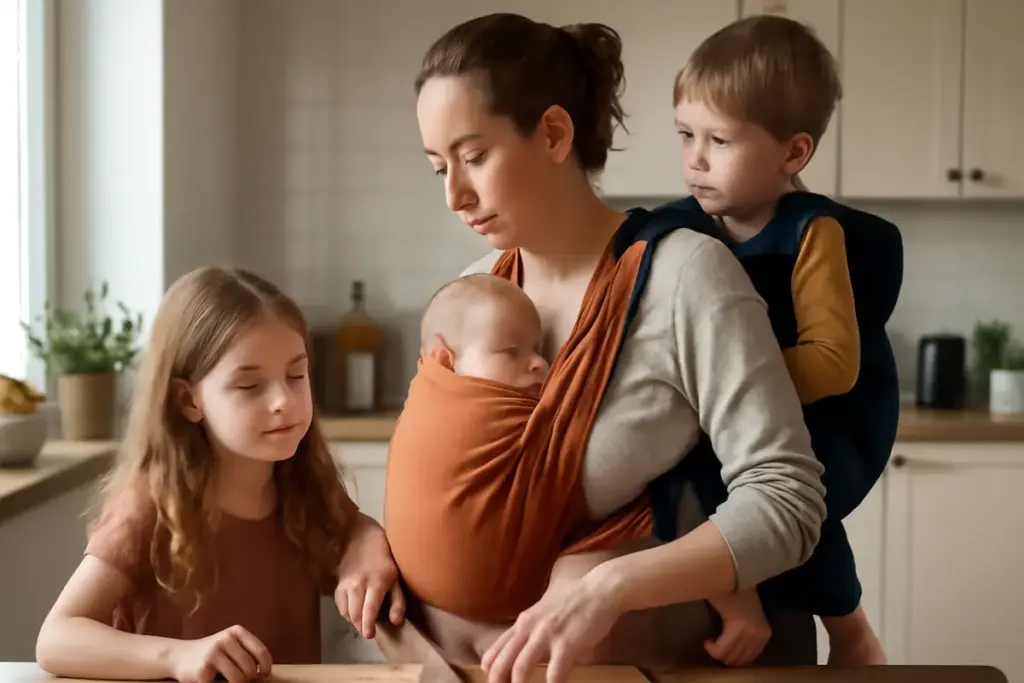 Bambini di età diverse e babywearing condiviso: suggerimenti pratici per non escludere nessuno nelle attività quotidiane