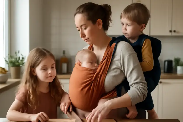 Bambini di età diverse e babywearing condiviso: suggerimenti pratici per non escludere nessuno nelle attività quotidiane