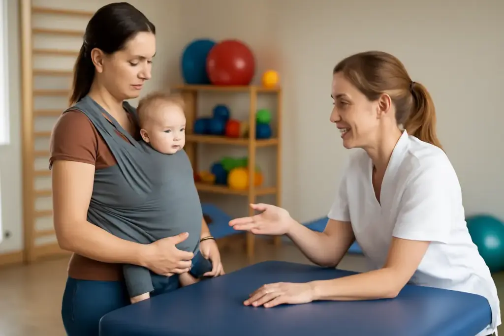 Si può praticare il babywearing durante la fisioterapia infantile? Le indicazioni utili per integrare le terapie senza rinunciare al contatto
