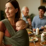 Portare il bambino in fascia durante eventi e feste di famiglia: soluzioni per partecipare senza stress