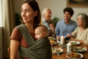 Portare il bambino in fascia durante eventi e feste di famiglia: soluzioni per partecipare senza stress