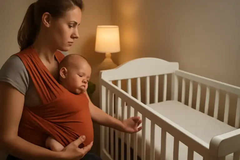 Bambino si addormenta solo in fascia? Strategie per il passaggio alla culla senza stress